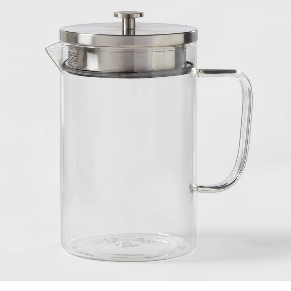 Threshold 67oz. Glass Picture With Stainless Steel Lid Dishwasher Safe New